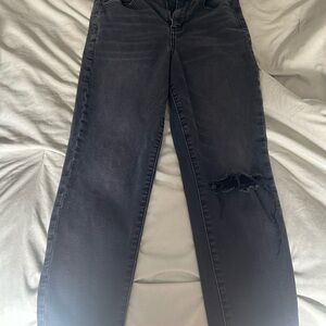 American Eagle Outfitters Black Skinny Jeans with Minimal Distressing